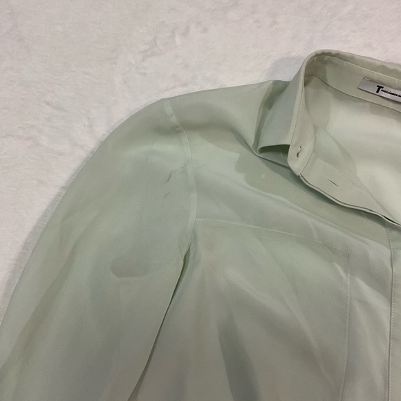 T Alexander Wang Silk Light Green Button-Down Shirt - Picture 7 of 7